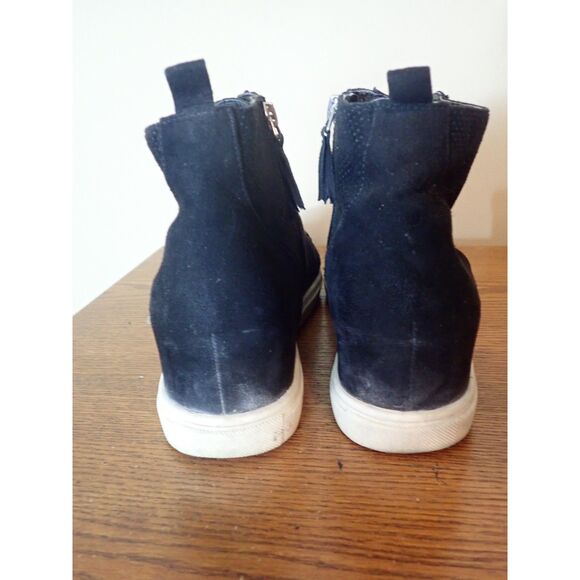 Madden Girl High Top Black Shoe Sneakers Wedge Heel Booties Size 11 - Picture 3 of 10